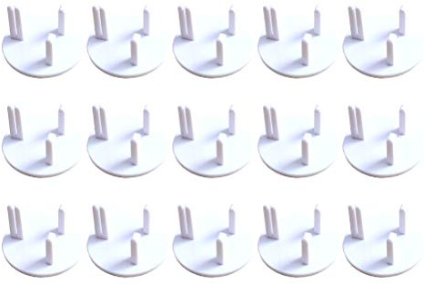 Kisangel 15 Fundas Protectoras para Enchufes Eléctricos para Bebés Diseño Seguro Abs Blanco, 15 Piezas para Tomacorrientes Estándar del Reino Unido Hogar