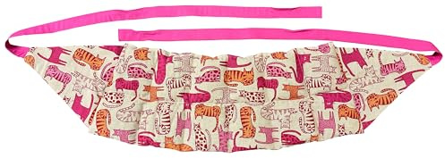 Freckenhorster Werkstätten, Körnerkissen zum Umbinden, für Rücken, Lendenwirbel, Nieren und Bauch, Handmade in Germany (Katze/pink)