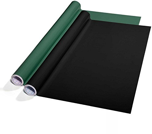 Tafelfolie Set selbstklebend | Sieger Preis-Leistung | Schnittlinien auf der Rückseite | ohne Rückstände ablösbar | Kreidetafel Alternative | Tafeltapete für Wand (grün, 60x300 cm)
