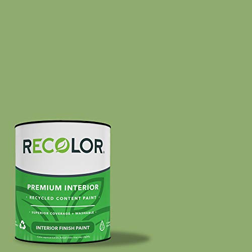RECOLOR Eco-Friendly Interior Premium Latex Paint for Walls, Furniture and Rooms w/Eggshell Finish, 1 Gallon, Spring