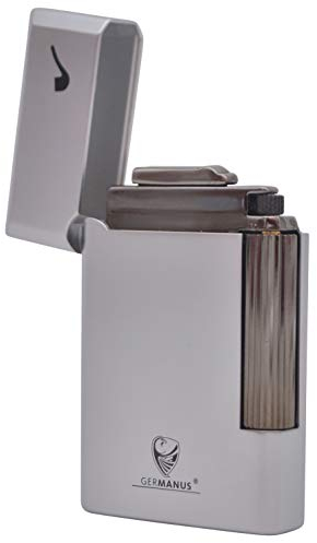 GERMANUS Accendino per pipa in metallo pieno, argento