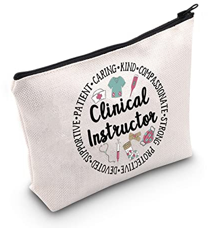POFULL Kosmetiktasche für klinische Krankenpfleger, Geschenk, Kliniklehrer, Dankeschön-Idee für klinische Krankenschwestern, Lehrer, Tasche für Kliniklehrer