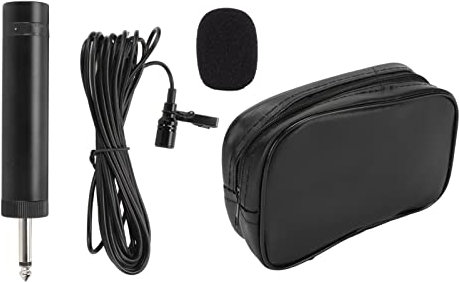 Lavalier Microphone, Professional Clip On Wired Microphone Omnidirectional Lapel Mic with 6.35mm 3.5mm Jack, 5m/16.4ft Cable, for Guitar Speech Piano Saxophone