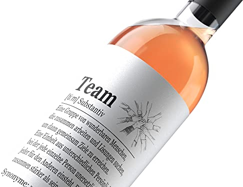 10x Flaschenetikett Team 9,5 x 12,5cm (ohne Flasche) für gängige 0,75l Flaschen, Geschenk für Kollegen Kollegin, Chef, Chefin, Jubiläum, Jubiläumsgeschenk, Mitarbeiter, Willkommensgeschenk