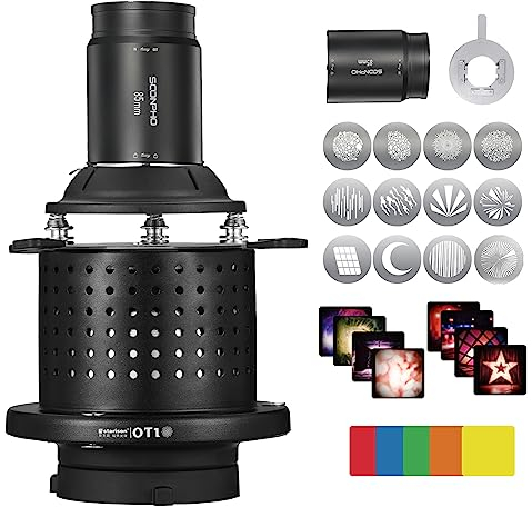 SOONPHO OT1 Pro Optical Snoot Bowens für Fotografie,Optischer Snoot mit 85mm Objektiv Snoot,Art Special Effects Shaped Beam Light Cylinder für Monolight LED Licht Spotlight Studioblitz Dauerlicht