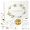 Gästebuch Hochzeit mit Sticker Hochzeit, A4 quer mit 80 blanko Seiten + 4 A4 Bögen Aufkleber Hochzeit, Hochzeit Gästebuch Vintage mit Sticker Liebe, Hochzeitsbuch + Sticker Gästebuch Eukalyptus weiss