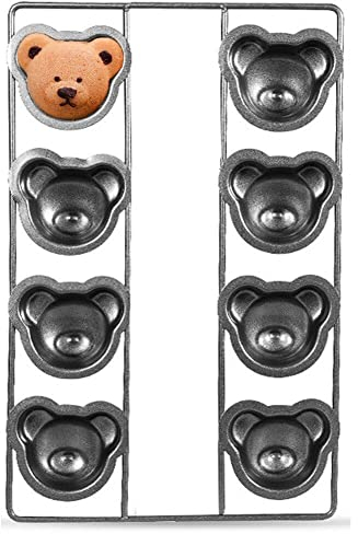 8 Cavidad Bear Bakeware Madeleine Partita para Hornear Carbon De Acero Cartoon Forma De Animales Herramientas De Decoración De Moho para Hornear