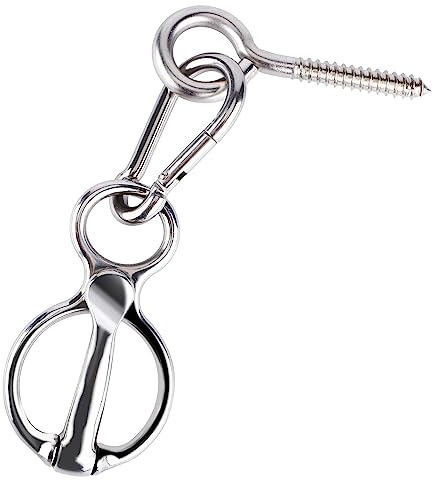 LUTER Anillo de Corbata de Caballo, Anillo de Amarre Bloqueador para Caballos Liberación Rápida Suministros de Tachuelas para Caballos con Perno de Ojo Evita Que el Caballo Tire hacia Atrás