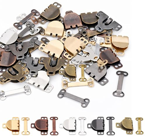 Trimming Shop 20 Set Hook and Bar Fasteners for Trousers, 5 Colors Sewing Hooks and Eyes Closure Fastenings for Skirt Dress Bra Trousers Tunics Undergarments DIY Crafts