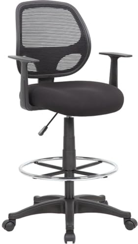 Boss Office Products Commercial Grade Mesh Stool with T-Arms, Black