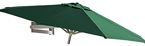 Green Wall Mounted Patio Umbrella, Garden Parasol, 8.2ft Deck Sun Shade Umbrella withRibs, Outdoor Umbrella for Backyard