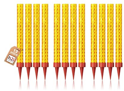 h2i Eissterne | 12 x Gold | 60 Sek. Brenndauer | Eisfontäne Sprühkerze Wunderkerze - Highlight für Events Party Hochzeit Geburtstag | Tischfeuerwerk & Deko für Flaschen & Torten | Kat F1