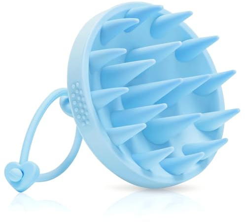 Alyvisun Scalp Massager Schampoborste, mjuk silikon Head Massager Hårbotten för huvudavslappning och rengöring | Exfoliator för hårbotten - Blått