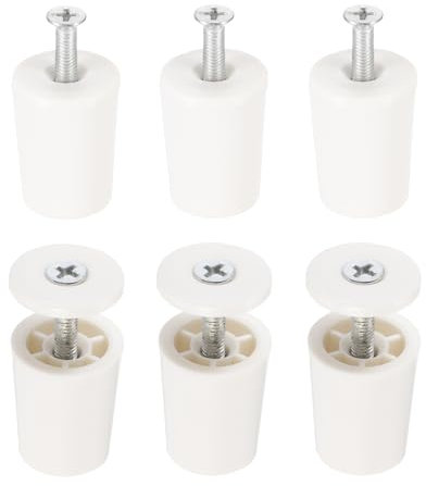 QUARKZMAN 6 Pcs Butée Volet Roulant 28mm Butée de Volet Roulant Bouchon d'Arrêt en Plastique avec Rondelles et Vis pour Volets Roulants Lames de Volets Roulants, Blanc