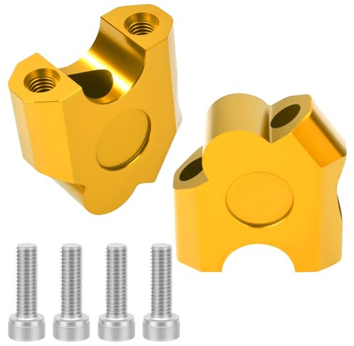Tunejoy Elevadores para Manillar de Motocicleta 22 mm Abrazadera Elevadora para Manillar de Moto de Movimiento Posterior per ATV Dirt Pit Bike Dorado