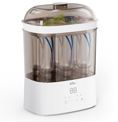 Bear Bottle Sterilizer and Dryer, 2 Layers Large Electric Steam Baby Bottle Sterilizer, Fast Bottle Sanitizer and Dryer for All Bottles & Accessories, Time-Saving Design