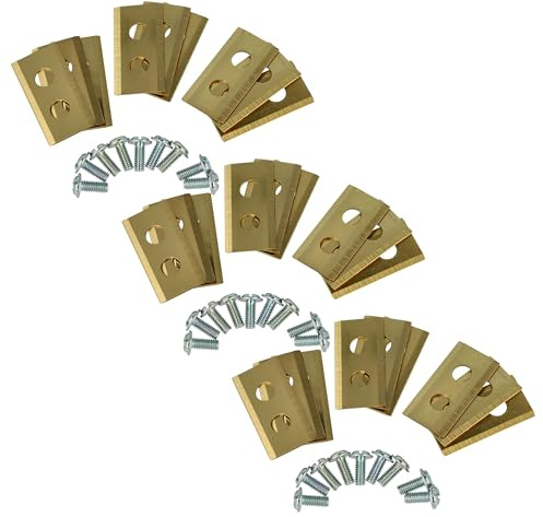 vhbw 27x Ersatz-Messer kompatibel mit Einhell Freelexo Kit 600, Kit 500 Rasenmäher - Ersatzklinge Gold, Stahl (Titanbeschichtung)