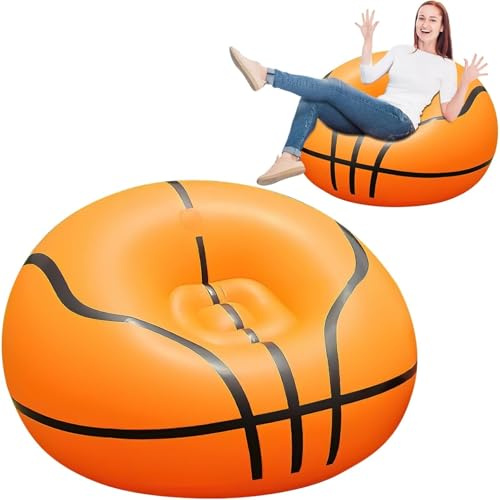 Inflatable Gaming Chair with Electric Pump, 2-Pack Basketball Air Sofa