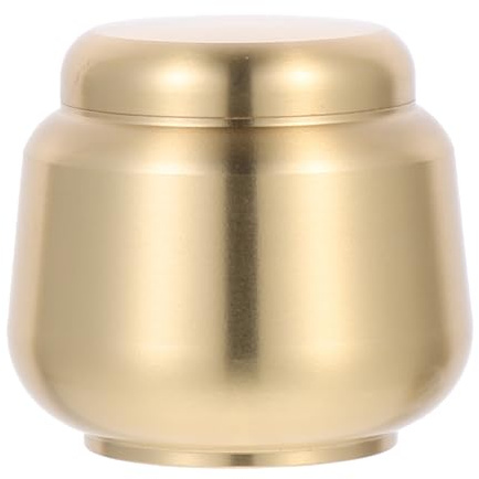 Alipis Urne Funéraire en Cuivre Ronde Petite, Boîte à Cendres Scellée Multifonctionnelle 1 Pc, Urne pour Animaux de Compagnie, Pot de Rangement Solide pour Souvenirs, Usage Intérieur