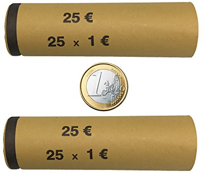 3708 MÜNZHÜLSEN - Münzrollenpapier vorgefertigt und gerollt für 1 Euro (128er Pack) A