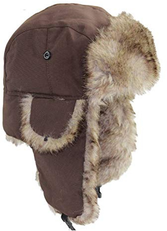 ASWER Trapper Warm Russian Trooper Hat Winter Skiing Cap Women Men Windproof Coffee