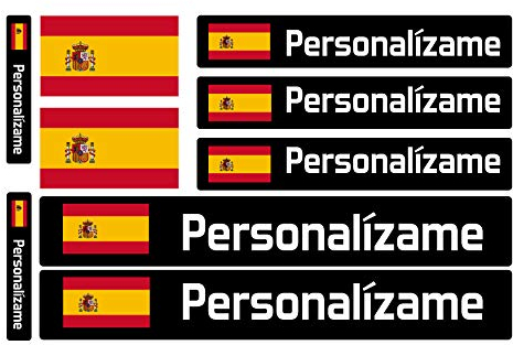 Vinilos Adhesivos Personalizados con Nombre y Bandera. Pegatinas Impermeables para Bicicletas, Motos, Coches y Patinetes. Etiquetas de Alta Resistencia (Color, Small)