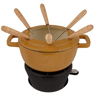 Cosy & Trendy - Juego de fondue (hierro fundido, 6 personas- Amber Gold-D18 cm)