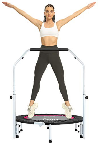 DARCHEN Mini trampoline pour adultes – Rebondisseur d'intérieur pour l'exercice et l'entraînement, ressorts améliorés pour un rebond plus sûr et plus silencieux [100 cm]