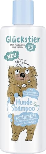 Glückstier Hundeshampoo | parfümfrei | 250 ml | für Welpen und Sensible Hundenasen