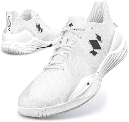 Diadem Court Burst | Women's Pickleball & Tennis Shoes for Stability, Speed, Performance & Comfort, White, US Size M6/W7.5