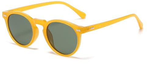 LJCZKA Occhiali da Sole Polarizzati Rotondi Uomo Donna, Vintage Rotondi Occhiali da Sole Retrò Classici Occhiali Polarizzati con Protezione UV400
