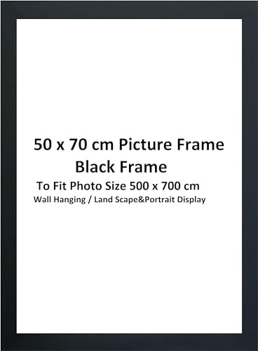 DECORO 50x70cm Black Colour Photo Frame, Suitable for 50x70cm/70x50cm Picture Size Frame, Poster frame Wall Hangings Home Decore (BLACK, 50X70 CM)