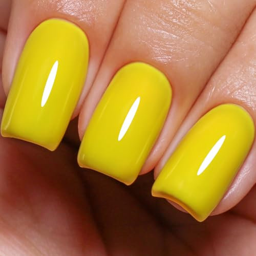 Imtiti Neon Yellow Gel Nail Polish, Canary Yellow Soak Off UV LED Gel Polish, Long Lasting, Nail Art Manicure Salon DIY at Home for Spring and Summer (0.34 Fl Oz-963)