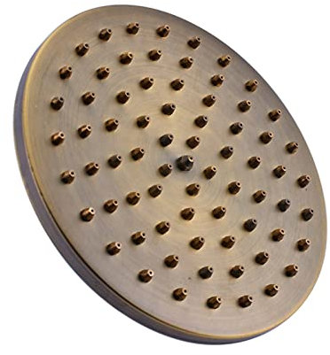Schema doccia con pioggia da 8 pollici Porta doccia ad alta pressione Porta doccia rotonda in ottone fisso con doccia cascata Copertura del corpo pieno di ugelli antichi finitura in ottone antico