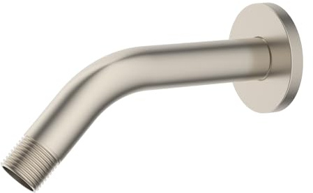 Hibbent Braccio doccia da 15,2 cm con flangia, prolunga in ottone massiccio, estensore braccio tubo, tubo di uscita dell'acqua per doccia a parete con nastro in teflon, per soffione doccia fisso
