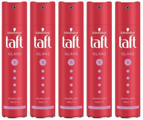 5x Schwarzkopf Taft Haarlack Glanz Haltegrad 5 Haarstyling, Haarspray für alle Haartypen, strahlender Glanz und Gloss Finish, vegane Formel* 250ml (5er Pack)