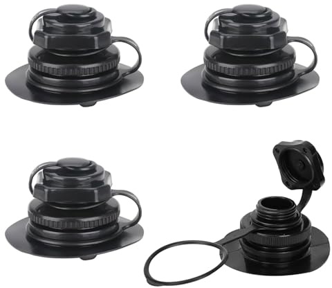 Srvauyea 4 Stück Schlauchboot Luftventil, Schlauchboot Ventil Kajak Ventil Aufblasbare Luftventil Schwarz Ersatz Ventil Luftventilkappen für Schlauchboot, Aufblasbares Schwimmbad, Fischerboote