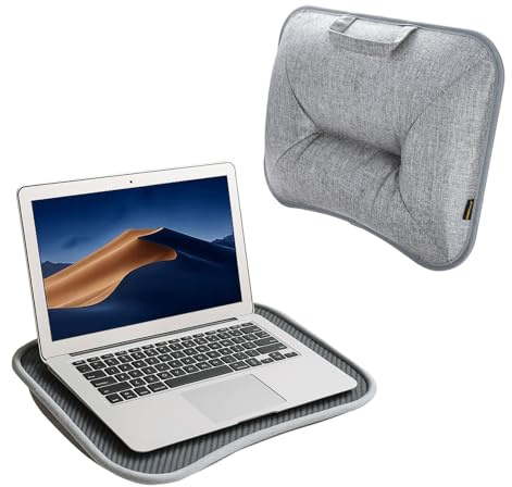 Compact Lap Desk Small Laptop Tray 39x29x4.5cm Portable Space-Saving Ergonomic Laptop Stand Fits up to 15 Inch Laptops for Bed, Sofa Work Study Gaming