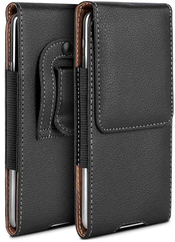 moex Plug Case för CMF Phone 2 Pro fodral med bältesklämma, mobiltelefon bältesväska PU läder, mobiltelefonfodral för insättning, läderskal bälte skyddande fodral fodral, svart