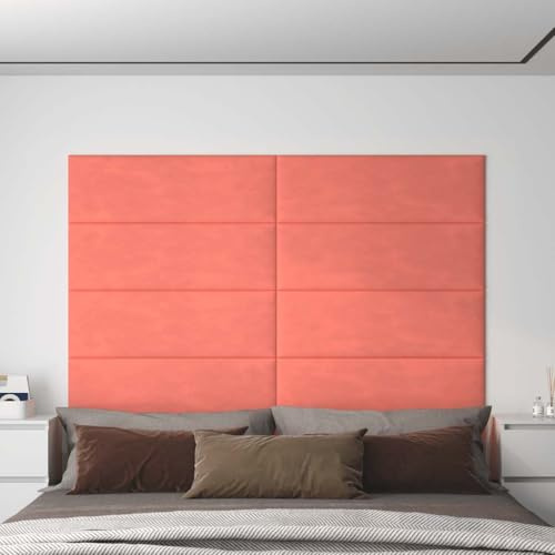 Lot de 12 panneaux muraux - Revêtement de plafond - Rose - 90 x 30 cm - Velours 3,24 m² - Panneaux muraux pour salon, bureau à domicile