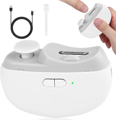 Belkid 2026 Upgraded Electric Nail Clipper, 3 in 1 Automatic Nail Trimmer and Polisher with LED Light & Clip Storage,USB Rechargeable - 2 Speeds Electric Nail File for Baby, Adults, Seniors