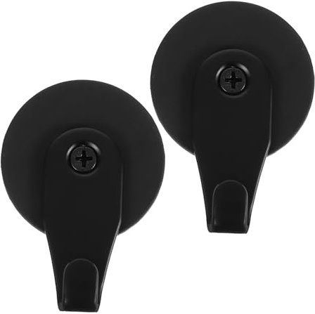 DIYEAH Lot de 2 Crochets Magnétiques Noirs pour Couronne de Porte en Fer, Maintien Puissant et Gain de Place, pour Décorations Saisonnières et Porte Métallique