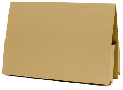 Exacompta - Ref 214-BUFZ - Guildhall - Double Pocket Legal Wallet, 315gsm Premium Quality Heavyweight Manilla, A4 & Foolscap, Blue Angel Certified - Buff, Pack of 25