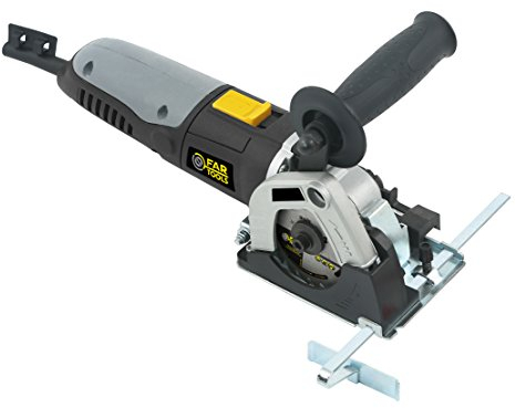 Fartools Scie plongeante multimatériaux 500W Ø85mm, rail aluminium 70cm, 3 lames (bois, métal et céramique), 2 étaux, 3600-6500tr/min