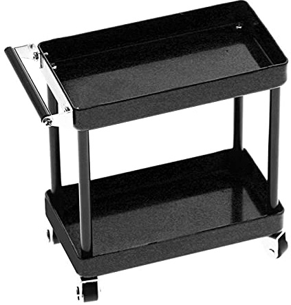 Carrello portautensili, portautensili durevole e facile da montare compatibile con ruote per garage per officina per accessori RC(Nero)