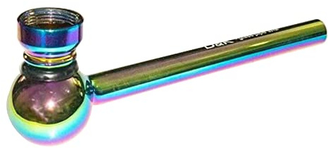 ONE BEST DEAL Rainbow Glass Smoking Pipe with 5 Silver Screen Pocket Size Tobacco Smoke Hand Pipes Perfect for Tobacco Smoker