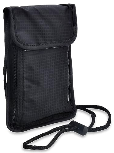 TNSLAND Brustbeutel Unisex Reisegeldbeutel mit RFID-Schutz Wasserdicht Passport Tasche Organizer für Herren Damen Kinder Jungen Mädchen Maximale Sicherheit für Smartphone und Reise Dokumente (A)