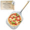 Buddy´s Store Pizzaschieber perforiert, Pizzaheber, Pizzaschaufel aus Aluminium, Pizzaschaufel mit langem abnehmbaren Holzgriff 35,5x30,5cm; Gesamtlänge 62,8cm