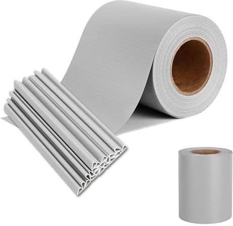 XINZI Recinzione frangivista da giardino, in PVC, 19 cm, a doppia asta, decorativa, con clip di fissaggio, per patio, balcone, cortile, doppia asta (65 m, grigio)