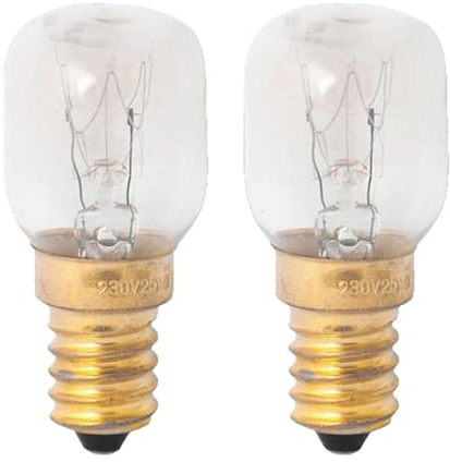 LEDLUX 2 PCS Lampadine Da Forno e Microonde, E14 15W 230V 80 Lumen 2800K, Resistente Alta Temperatura Fino a 300 Gradi (ST25)